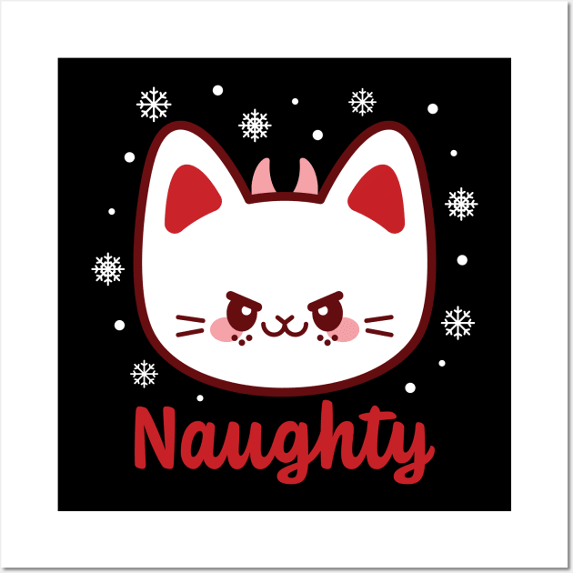 Naughty Devil Cat Wall Art by Kitty Cotton